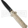 Frank B. Italian Stealth Sculpted Tan Automatic Knife - Black Plain