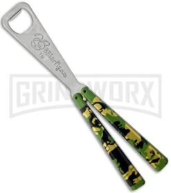 BB Barfly Green Camo Bottle Opener Butterfly Trainer