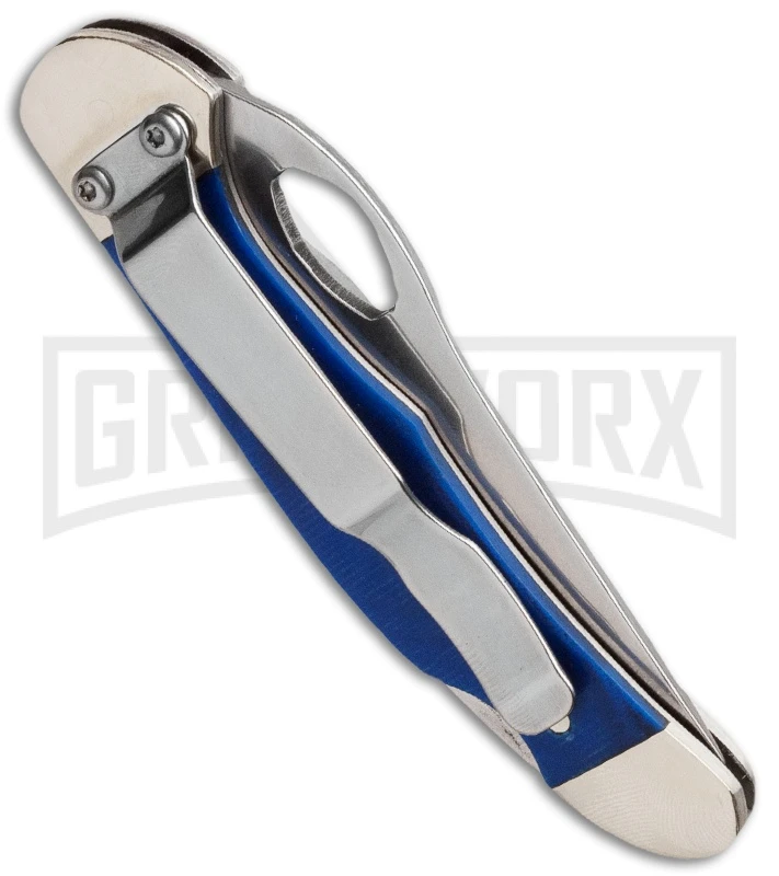 Bear & Son Blue Jean Cowhand Blue G10 Lockback Knife - Satin Plain 2 Bear & Son Blue Jean Cowhand Blue G10 Lockback Knife - Satin Plain - Image 2