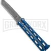Bear And Son Knives 114 Blue Tanto Balisong Butterfly Knife - Bead Blast Plain