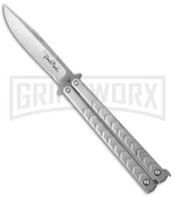Benchmark Bowie Butterfly Knife - Stonewash Plain