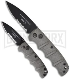Boker Mini Kalashnikov Gray Automatic Knife - Black Serr 8 Boker Mini Kalashnikov Gray Automatic Knife - Black Serr -Knife Store boker kalashnikov mini 01kals73b size comparison large
