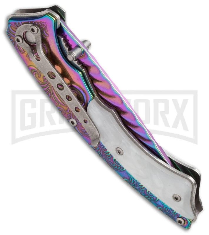 Boker Magnum Pearl Rainbow Folding Knife - Spectrum Plain 2 Boker Magnum Pearl Rainbow Folding Knife - Spectrum Plain - Image 2
