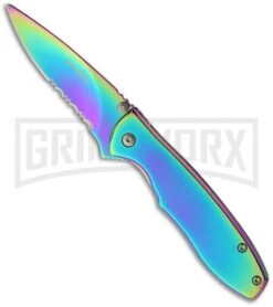 Boker Magnum Rainbow II Spectrum Folding Knife - Spectrum Serr