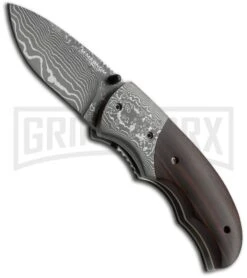 Boker Magnum Damascus Stubby Folding Knife - Damascus Plain