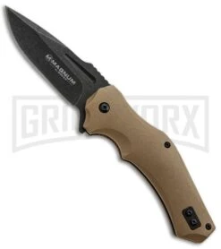 Boker Magnum Fast Forward Tan G10 Folding Knife - Black Plain