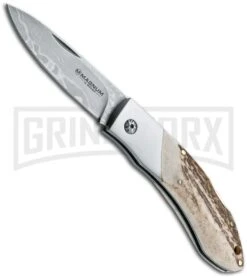 Boker Magnum Caveman Outdoorsman Folding Knife - Damascus Plain