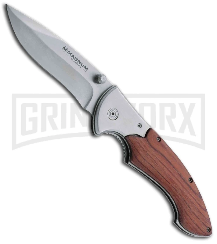 Boker Magnum Padauk Folding Knife - Satin Plain 1 Boker Magnum Padauk Folding Knife - Satin Plain