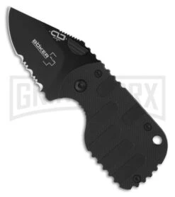 Boker Subcom F Black Tactical Folding Knife - Black Serr
