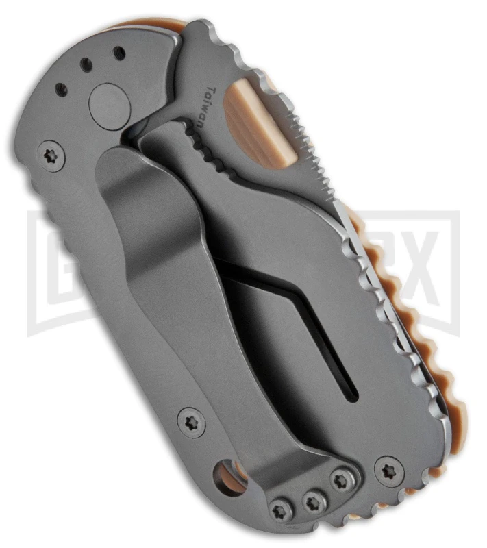 Boker Plus Subcom F Desert Tan Folding Knife - Bead Blast Serr 2 Boker Plus Subcom F Desert Tan Folding Knife - Bead Blast Serr - Image 2