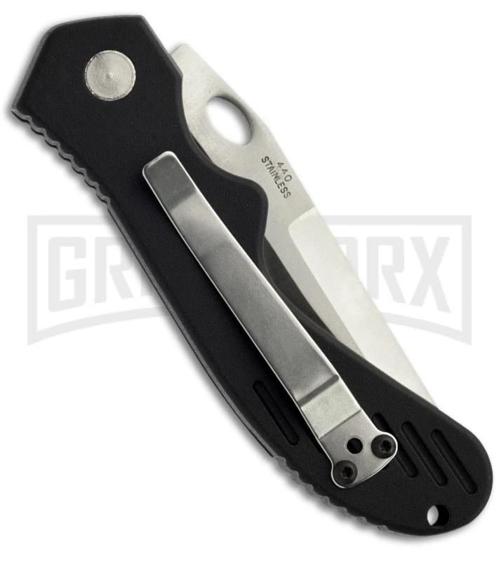 Top-Tech Black Automatic Knife - Satin Serr 2 Top-Tech Black Automatic Knife - Satin Serr - Image 2