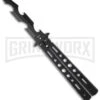 The Flame Black Bottle Opener Balisong Trainer Butterfly Knife