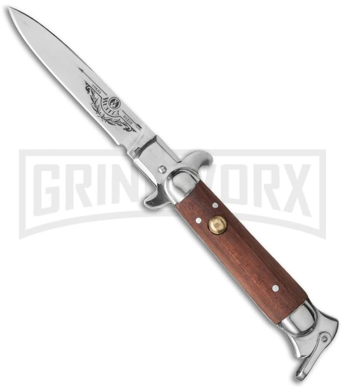 9" Medteh Russian Stiletto Automatic Knife - Satin Plain 1 9" Medteh Russian Stiletto Automatic Knife - Satin Plain