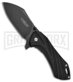 Camillus Chunk Black GRN Liner Lock Knife - Black Plain