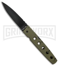 Cold Steel Hold Out I OD Green Folding Knife - Black Plain