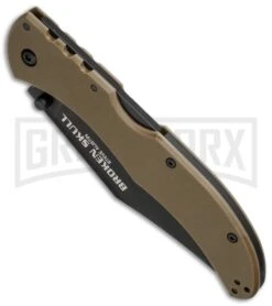 Cold Steel Broken Skull II Coyote Tan G-10 Folding Knife - Black Plain -Knife Store cold steel steve austin broken skulls ii 54sbb bottom cm large