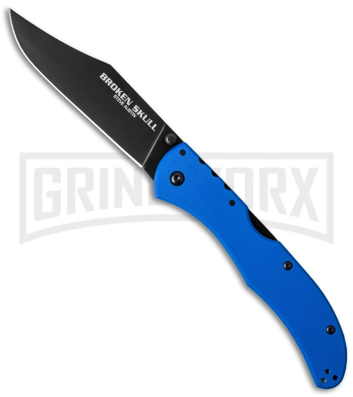 Cold Steel Broken Skull IV Blue G-10 Folding Knife - Black Plain 1 Cold Steel Broken Skull IV Blue G-10 Folding Knife - Black Plain