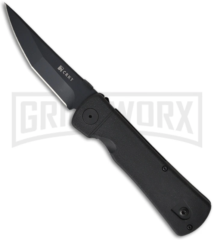 CRKT Hissatsu Black Manual Folding Knife - Black Plain 1 CRKT Hissatsu Black Manual Folding Knife - Black Plain