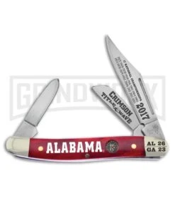 Frost Cutlery Alabama Champs Stockman Red Smooth Bone Pocket Knife
