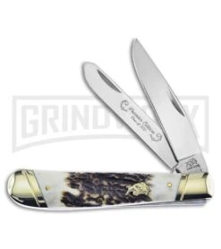 Frost Cutlery Bulldog Trapper Brown Stag Pocket Knife
