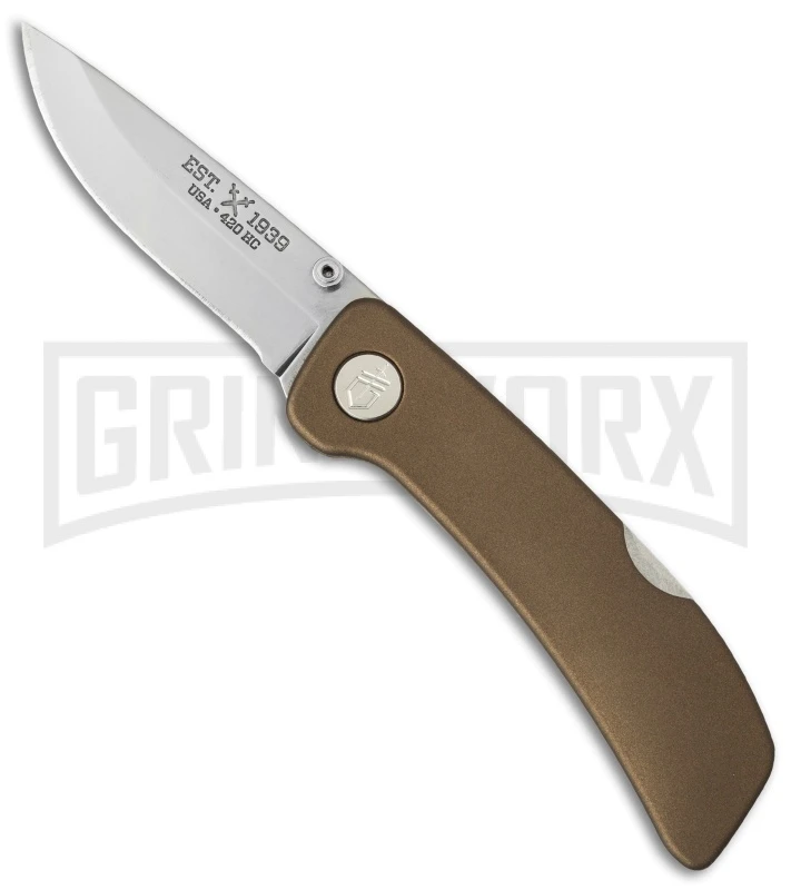 Gerber Knives 39 Series Bronze Lockback Folding Knife - Satin Plain 1 Gerber Knives 39 Series Bronze Lockback Folding Knife - Satin Plain