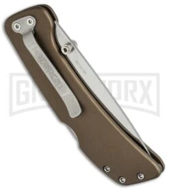 Gerber Knives 39 Series Bronze Lockback Folding Knife - Satin Plain 6 Gerber Knives 39 Series Bronze Lockback Folding Knife - Satin Plain -Knife Store gerber 39 series 30 001256n side cm large