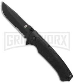Gerber Decree Black Liner Lock Knife - Black Serr