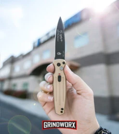 Gerber Mini Covert Coyote Brown Automatic Knife - Black Plain -Knife Store gerber mini covert coyote 30 001396 BHQ 67401 dl large