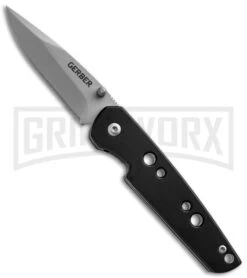 Gerber SB 2.5 Black Aluminum Folding Knife - Bead Blast Plain