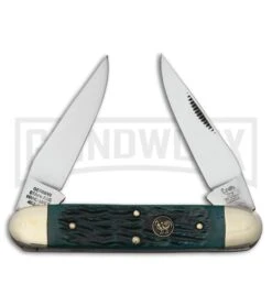 Hen & Rooster Muskrat Green Smooth Bone Pocket Knife