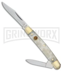 Hen & Rooster Pick Pen Cracked Ice Celluloid Pocket Knife