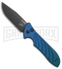 Kershaw Emerson Launch 5 Blue Automatic Knife - Black Plain