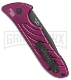 Kershaw Emerson Launch 5 Purple Automatic Knife - Black Plain -Knife Store kershaw emerson launch 5 purple black 7600 PURBLK BHQ 49650 er side large