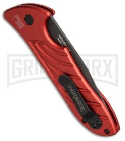 Kershaw Emerson Launch 5 Red Automatic Knife - Black Plain -Knife Store kershaw launch 5 red 7600rdblk BHQ 49079 dl side large
