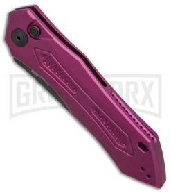 Kershaw Launch 6 Purple Automatic Knife - Black Plain -Knife Store kershaw launch 6 purple ker7800purblk BHQ 37458 er spine large