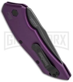 Kershaw Launch 1 Purple Aluminum Automatic Knife - Blackwash Plain 8 Kershaw Launch 1 Purple Aluminum Automatic Knife - Blackwash Plain -Knife Store kershaw launch auto 1 blackwash purple side cm large