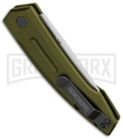 Kershaw Launch 2 OD Green Aluminum Automatic Knife - Stonewash Plain -Knife Store kershaw launch auto 2 sw 7200swol cm bhq 32693 jr side 1 large
