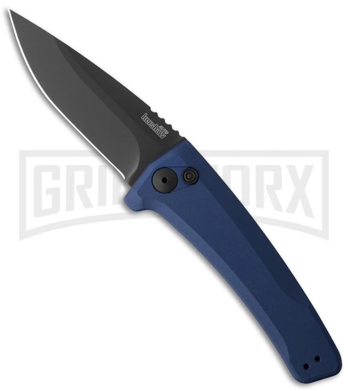 Kershaw Launch 3 Blue Automatic Knife - Black Plain 1 Kershaw Launch 3 Blue Automatic Knife - Black Plain