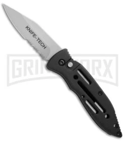 Knife-Tech Black Automatic Knife - Bead Blast Serr