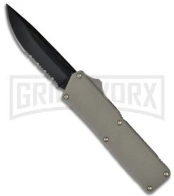 Lightning Gray D/A OTF Automatic Knife - Black Serr
