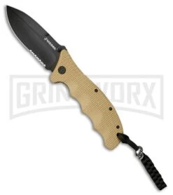 M-Tech USMC Dogfight Tan G-10 Manual Folding Knife - Black Serr