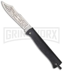 Douk-Douk Black Pocket Knife - Satin Plain