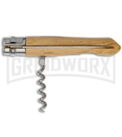 Opinel Knives No. 10 Beech Wood Folding Knife - Stainless Steel Plain -Knife Store opinel 001410 corkscrew knife open large