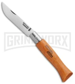 Opinel Knives No. 5 Beech Wood Folding Knife - Carbon Steel Plain