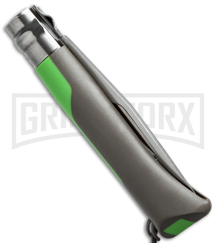 Opinel Knives No. 8 Outdoor Green Folding Knife - Stainless Steel Serr 2 Opinel Knives No. 8 Outdoor Green Folding Knife - Stainless Steel Serr - Image 2