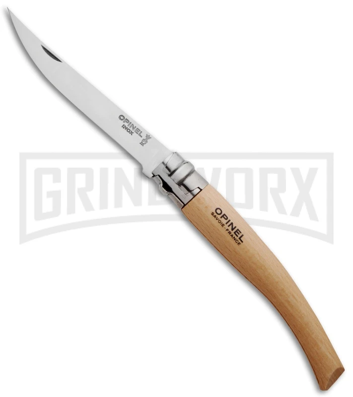 Opinel Knives Slim No. 8 Beechwood Folding Knife - Stainless Steel 1 Opinel Knives Slim No. 8 Beechwood Folding Knife - Stainless Steel
