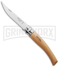 Opinel Knives Slim No. 10 Beechwood Folding Knife - Stainless Steel