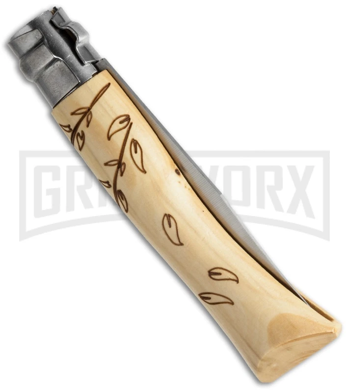 Opinel Knives Nature Leaves No. 7 Beech Wood Folding Knife - Stainless Steel 2 Opinel Knives Nature Leaves No. 7 Beech Wood Folding Knife - Stainless Steel - Image 2