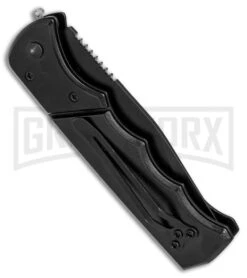 Orpheus Black Automatic Knife - Black Serr -Knife Store orpheus black auto black GA623BKD BP 6720 er side large