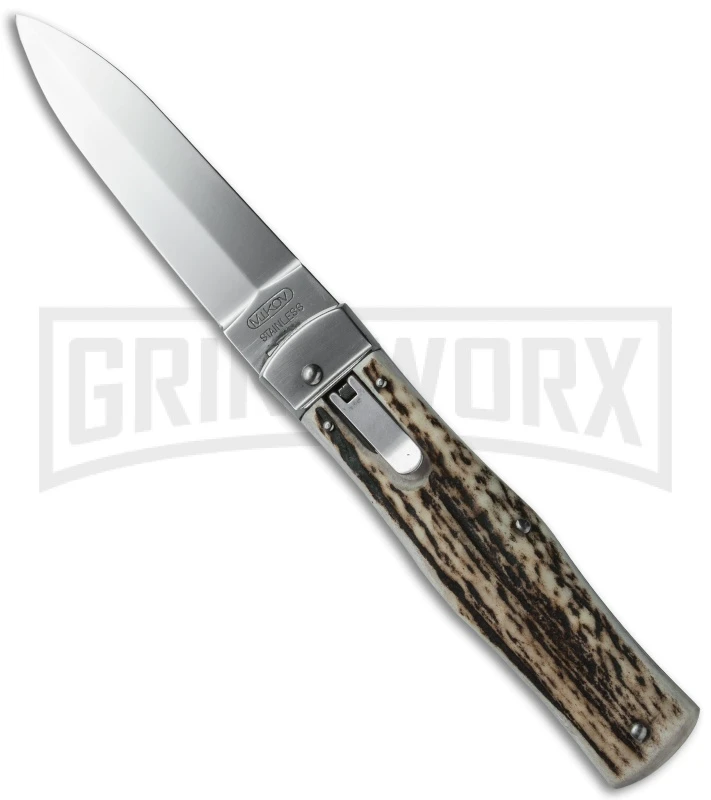 Mikov 241 Predator Stag Automatic Lever Lock Knife 1 Mikov 241 Predator Stag Automatic Lever Lock Knife